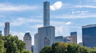 View to New York City Park Ave and 57th St From Central Park