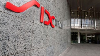 Main entrance of SIX Swiss Exchange, the Zurich Stock Exchange in Zurich, Switzerland