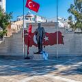 A statue of Ataturk, the founder of the modern Turkish State in Bodrum, Turkiye