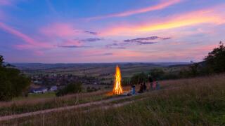 Swiss national holiday, bonfire, Schaffhausen, Switzerland