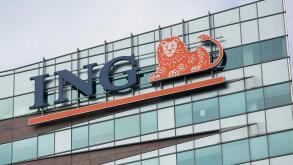 A logo sign outside of an office building occupied by the ING Group in Amsterdam, Netherlands on October 4, 2015.