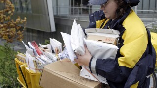 Mail carrier of Deutsche Post AG Bonn