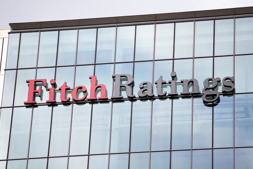 26/10/2013 The headquarters of Fitch Ratings in Canary Wharf, financial centre in the Docklands of London, England, UK