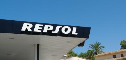 Repsol sign at Spanish petrol station