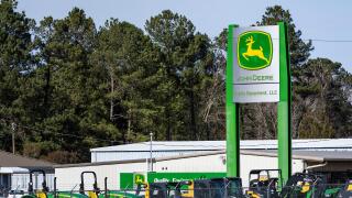 John Deere equipment dealership, Jacksonville, North Carolina, USA.