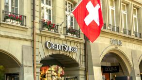 Bern, SWITZERLAND - July 2, 2019: CREDIT SUISSE is one of leading global financial services company.