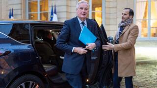 Paris, France. 26th Nov, 2024. French Prime Minister Michel Barnier arrives at the Hotel de Matignon in Paris on November 26, 2024. Photo by Alexis Jumeau/ABACAPRESS.COM Credit: Abaca Press/Alamy Live News