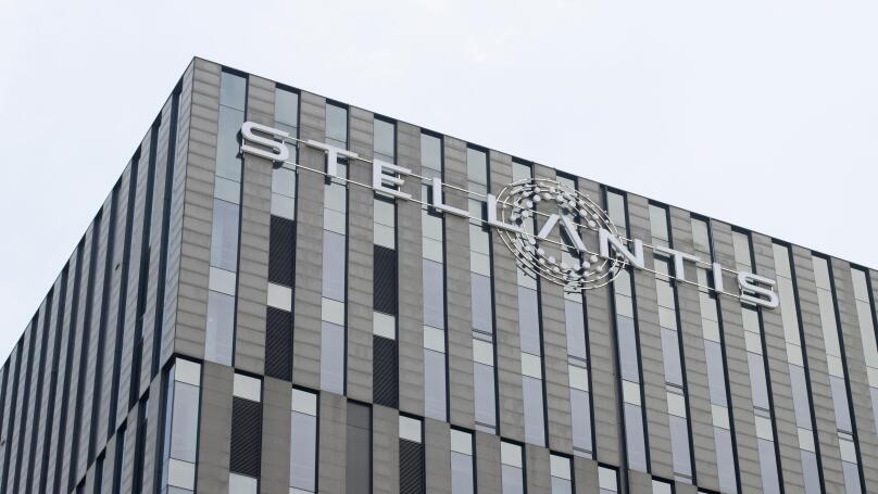 Exterior view of the Stellantis Shanghai office in China, seen on June 28, 2023.