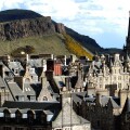 Edinburgh city old and new town with Arthur's Seat in the background