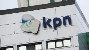 A logo sign outside of a facility occupied by KPN in Haarlem, Netherlands on October 5, 2015.