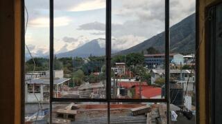 Volcano, window, Guatemala, LatAm, Alamy, 575