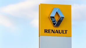 Renault car dealership sign, UK.