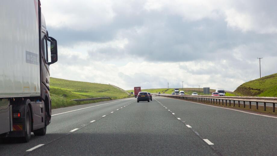 The M74 motorway passing through the Scottish Borders, Scotland