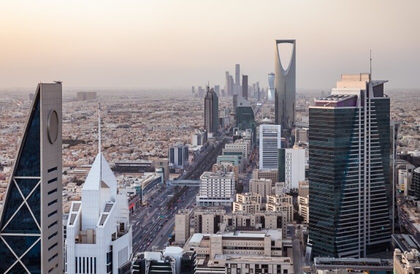 Top view of the city of Riyadh, Saudi Arabia