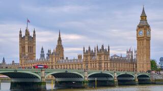 United Kingdom, London, the Palace of Westminster, also known as the Houses of Parliament, includes St. Margaret Church and the Clock Tower of the Palace of Westminster, which houses the famous Big Ben bell