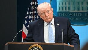 Washington, Dc, USA. 5th Apr, 2026. 4/6/26 - The White House Washington DC.President Donald Trump holds a news conference with reporters in the Brady Briefing Room to talk about the state of the war in Iran and other topics. (Credit Image: © Christy Bowe/