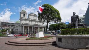 Square and cathedral of San Jose, capital of Costa Rica