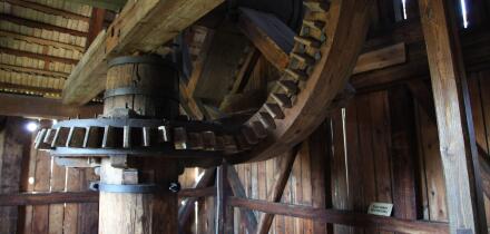 Windmill, open-air Tokarnia, Swietokrzyskie, Poland, old wooden windmill, grinding grain,