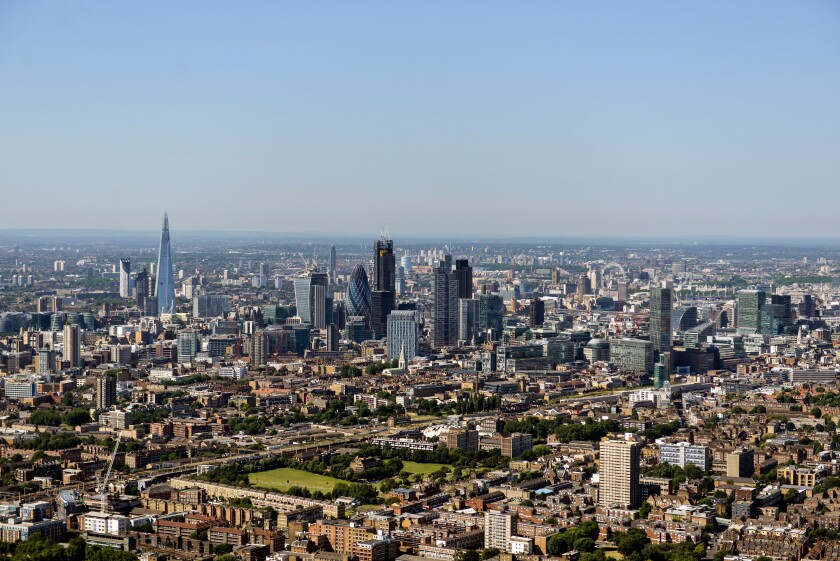 Aerial photograph of the London Skyline