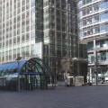 East entrance to Canary Wharf tube station Docklands London