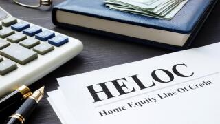Home equity line of credit HELOC documents.