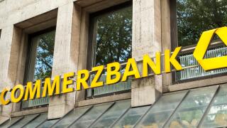 Commerzbank sign logo, Germany