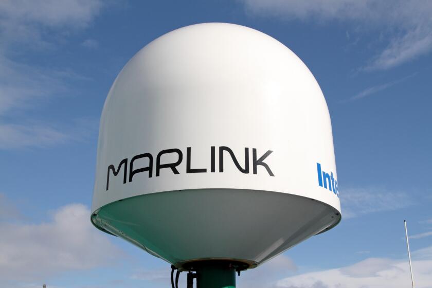 A Marlink radar dome on the Irish Ferries owned ferry, the 'Isle of Inishmore'.