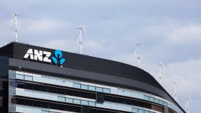 Vertical axis wind turbines on the rooftop of the ANZ bank in Melbourne, Australia.