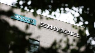 The logo of Mitsui Sumitomo Insurance Company, Limited is seen at its headquarters in Chiyoda Ward, Tokyo on June 24, 2025. Mitsui Sumitomo Insurance Company is Japanese insurance company and managed by MSIG. ( The Yomiuri Shimbun via AP Images )