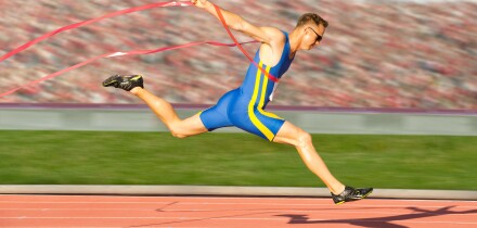 Runner crossing the finish line