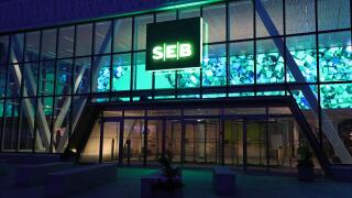 SEB bank head office in Solna, Stockholm, Sweden, during Sunday afternoon. Skandinaviska Enskilda Banken AB (abbreviated SEB, is a Swedish financial group for corporate customers, institutions and private individuals with headquarters in Stockholm.