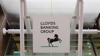 Lloyds Banking Group sign at Atlantic Quay contact centre, Glasgow, Scotland, UK