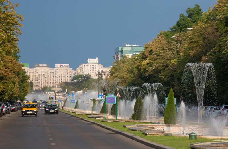 Romania, Bucharest City, Unirii Boulevard.