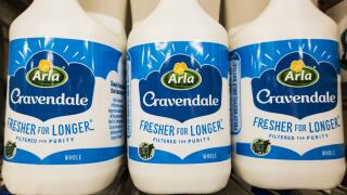 Cravendale milk by Arla, a Danish-Swedish company, which has been criticized for the use of food additive Bovaer to cows in an attempt to reduce metha