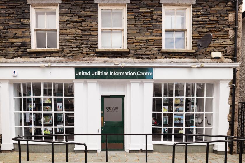 Cumbria, UK. 17th July, 2023. United Utilities water company open new Information Centre explaining their £19million investment in cleaning up Lake Windermere . Windermere Village Cumbria Credit: Gordon Shoosmith/Alamy Live News