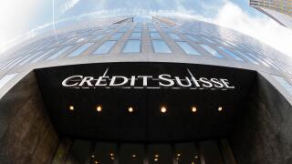 Office tower of Swiss bank Credit Suisse (CS) in Zurich Oerlikon, Switzerland.