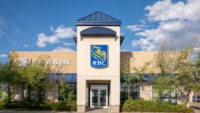 Calgary, Alberta - June 3, 2021: Exterior facade of a branch of the Royal Bank of Canada.