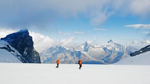 climbers on Breithorn mountain (4164m), Zermatt, Valais, Swiss Alps, Switzerland, Europe