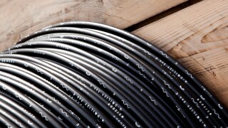 Fiber optic cable of the Deutsche Telekom AG German Telecom company in Regensburg, Bavaria, Germany, Europe