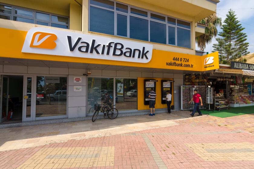 KONAKLI, TURKEY - JULY 10, 2015: Bank branch VakifBank. VakifBank is the fifth largest bank in Turkey