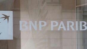 Exterior shot of BNP Paribas Bank, Harewood Avenue, London.