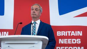 London, UK. 10th June, 2024. Leader of Reform UK Nigel Farage speaks during the party's economic policy launch at Church House in London. Reform is proposing policies that will turbocharge recovery, growth and economic optimism amongst the public and busi