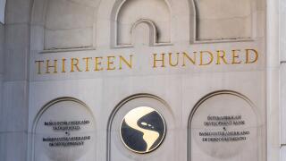 Washington, D.C., USA - January 12, 2020: Sign of Inter-American Development Bank headquarters at Washington, D.C.