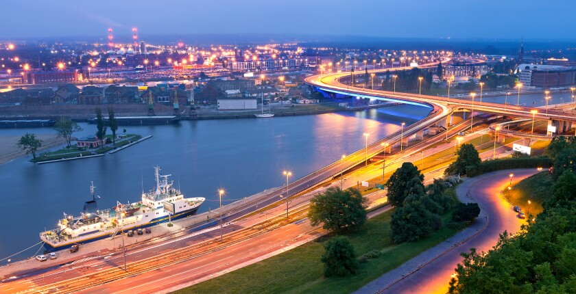 Panoramic view of Szczecin.