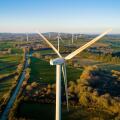 EDP Renewables windmills on the site of Guerharo in La Chapelle Neuve (Brittany, north western France)