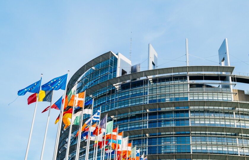 STRASBOURG, FRANCE - MAR 31 2017: The European Parliament buildi