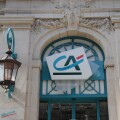 Entrance to the Credit Agricole, Ales, France.. Image shot 10/2008. Exact date unknown.