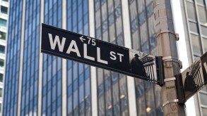 Street sign of Wall Street in the Financial District, New York City