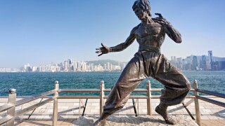 Bruce Lee statue in Hong Kong-adobe-2022