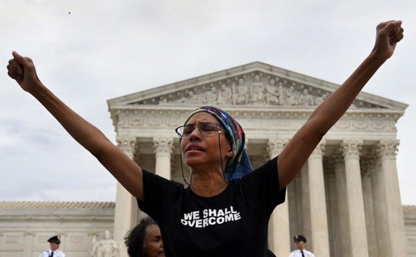 LGBT protestor Supreme court 2019 equality from PA 17Jun20 575x375